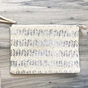 Twenty Four Seven White & Silver Woven Clutch